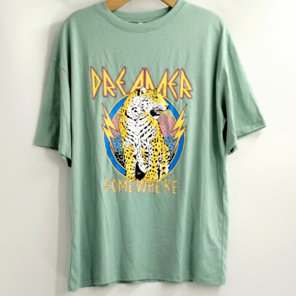 Dreamer‎ Leopard Green T Shirt